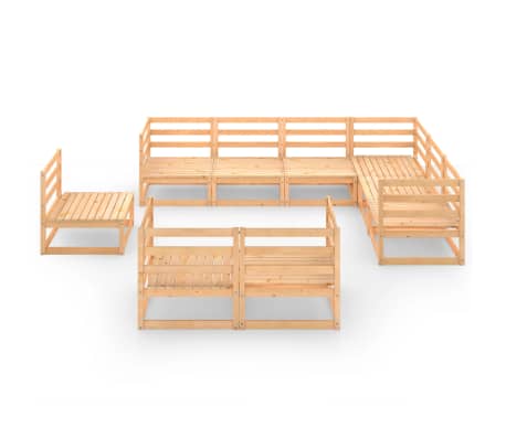 vidaXL 9-tlg. Garten-Lounge-Set Massivholz Kiefer