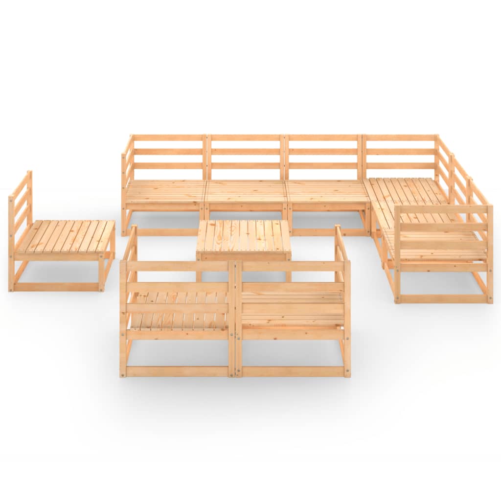 

vidaXL 10-delige Loungeset massief grenenhout
