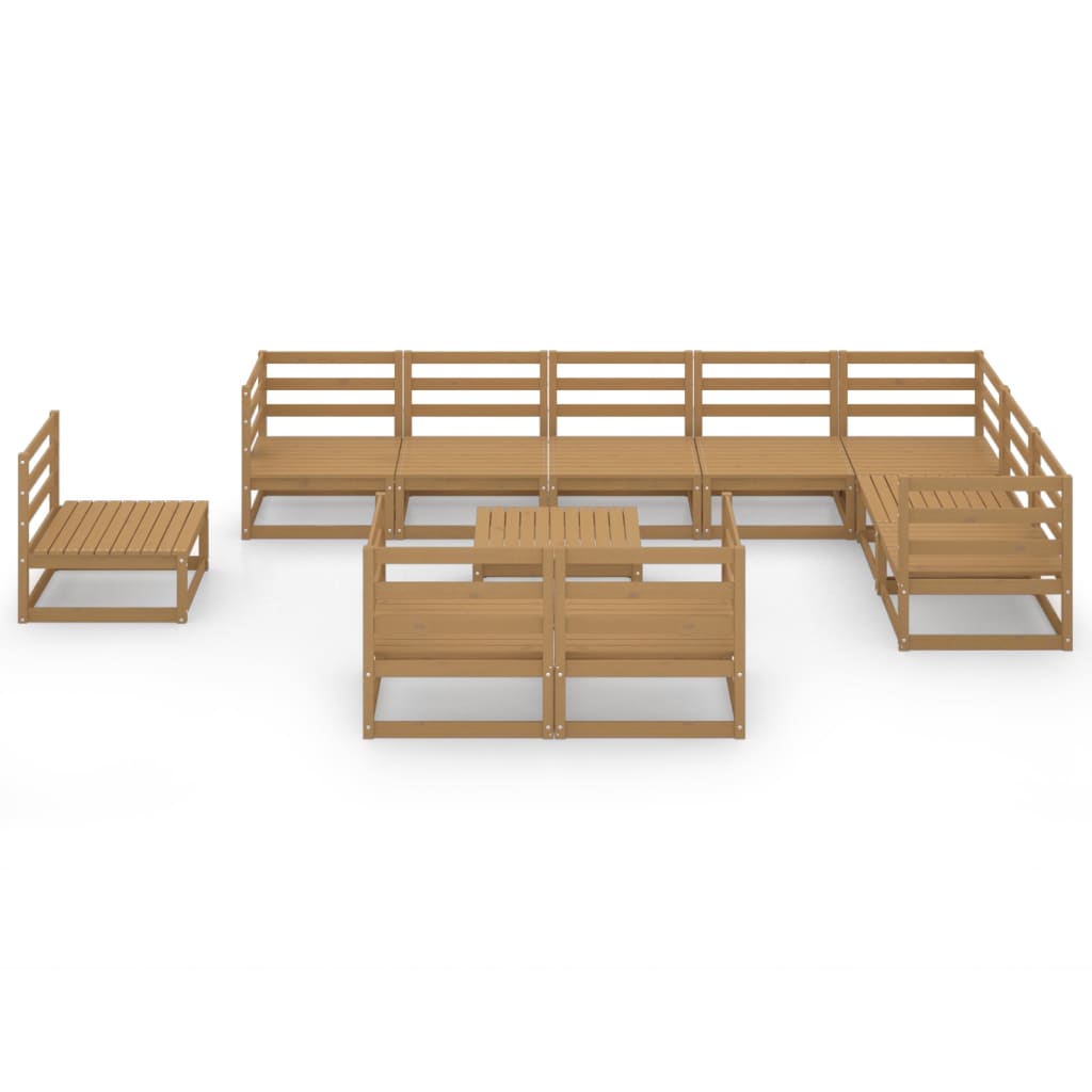 

vidaXL 11-delige Loungeset massief grenenhout honingbruin
