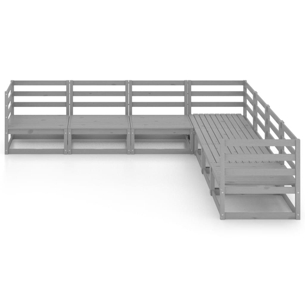 

vidaXL 7-delige Loungeset massief grenenhout grijs