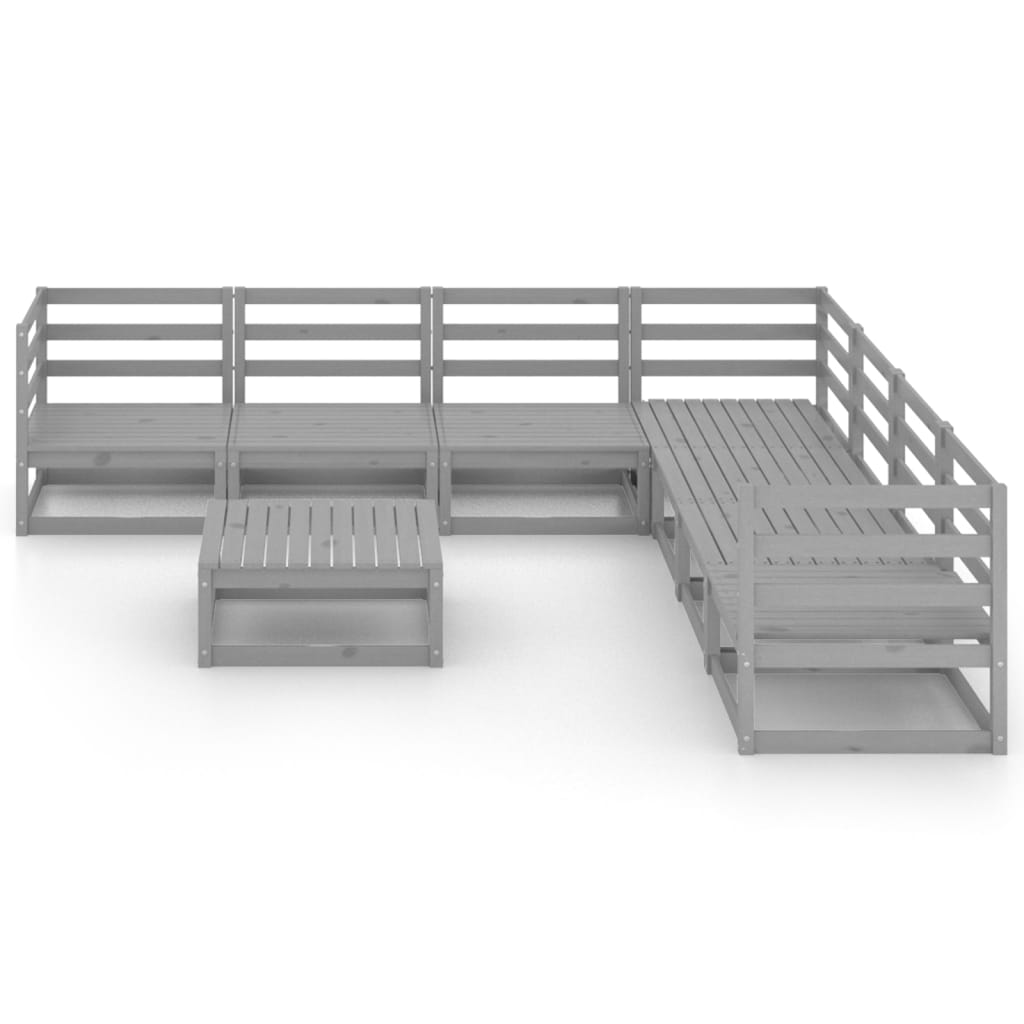 

vidaXL 8-delige Loungeset massief grenenhout grijs