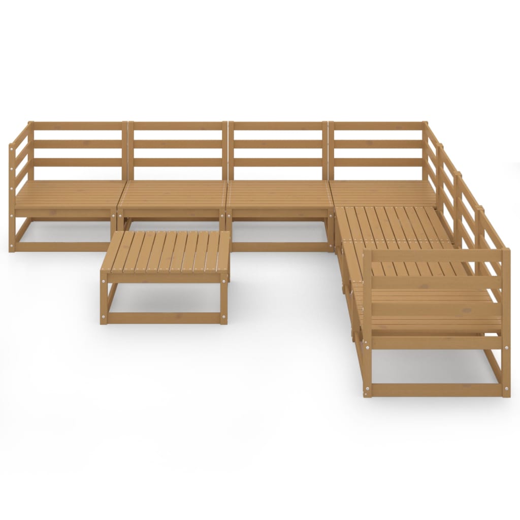 

vidaXL 8-delige Loungeset massief grenenhout honingbruin
