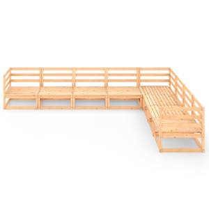 vidaXL Sodo poilsio baldų komplektas, 8 dalių, pu&scaron;ies medienos masyvas