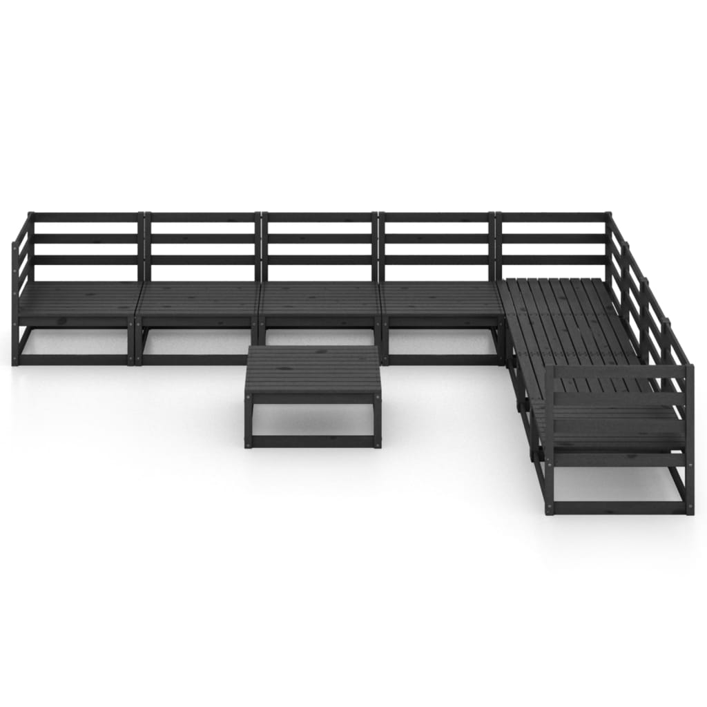 Thumbnail - vidaXL 9-tlg. Garten-Lounge-Set Schwarz Massivholz Kiefer