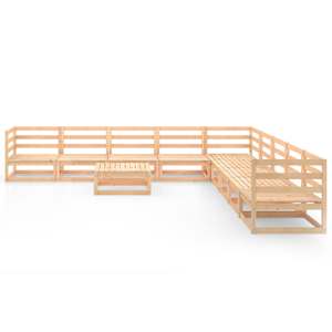 vidaXL Sodo poilsio baldų komplektas, 10 dalių, pu&scaron;ies masyvas