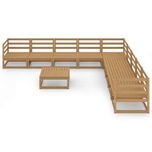vidaXL Garden Lounge Set | Honey Brown | Solid Pine Wood | Modular