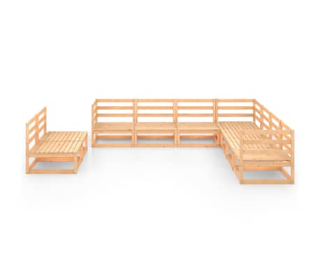 vidaXL Set mobilier de grădină, 9 piese, lemn masiv de pin