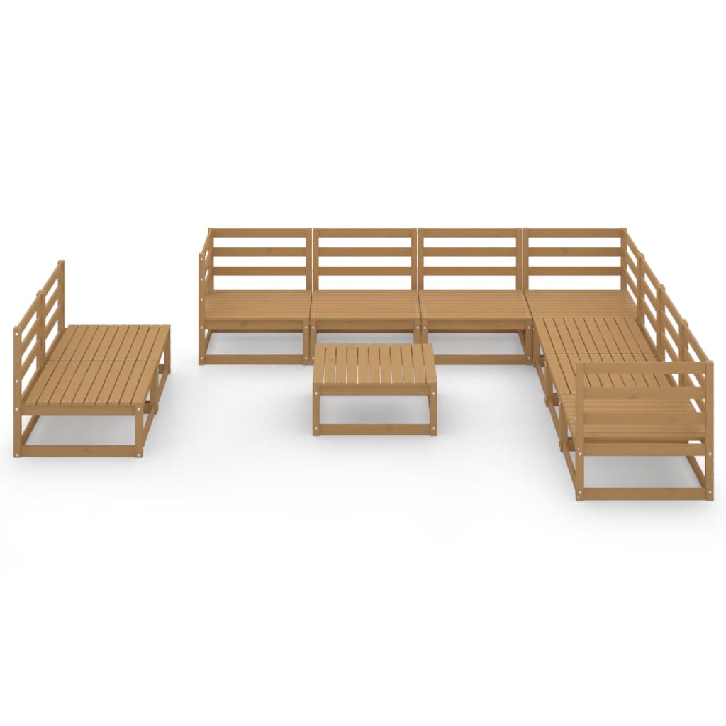 

vidaXL 10-delige Loungeset massief grenenhout honingbruin