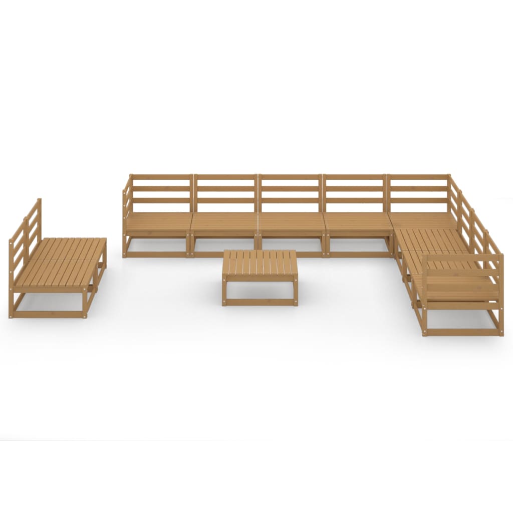 

vidaXL 11-delige Loungeset massief grenenhout honingbruin