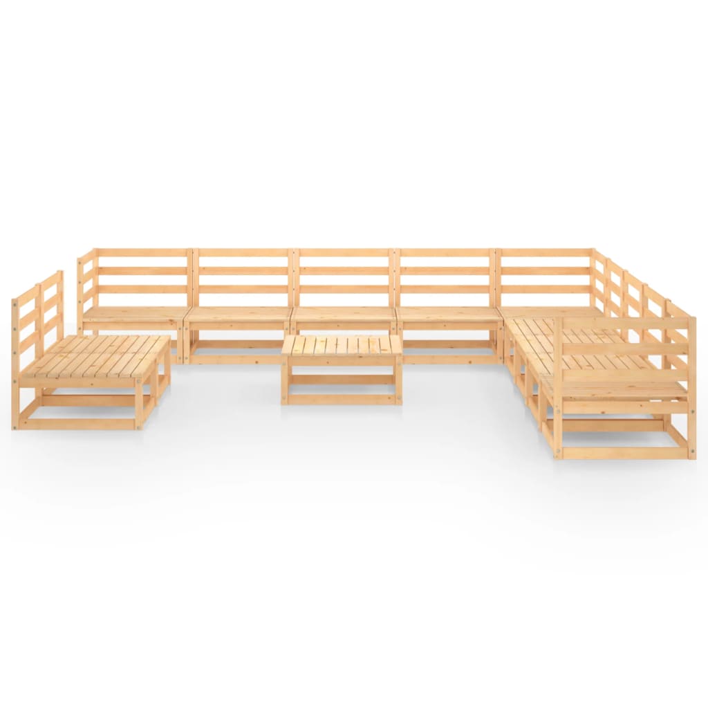 vidaXL 12 Piece Garden Lounge Set Solid Wood Pine