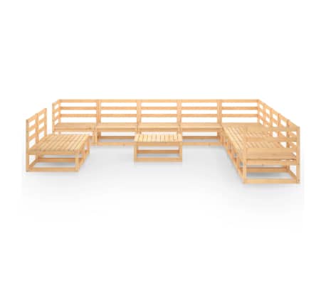 vidaXL 12 Piece Garden Lounge Set Solid Wood Pine