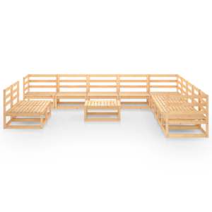 vidaXL Sodo poilsio baldų komplektas, 12 dalių, pu&scaron;ies masyvas