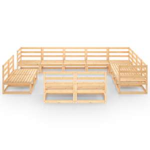 vidaXL Sodo poilsio baldų komplektas, 12 dalių, pu&scaron;ies masyvas