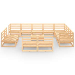 vidaXL Sodo poilsio baldų komplektas, 13 dalių, pu&scaron;ies masyvas