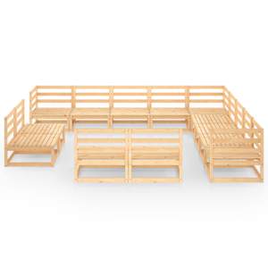 vidaXL Sodo poilsio baldų komplektas, 13 dalių, pu&scaron;ies masyvas