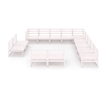 vidaXL Set Divani da Giardino 13 pz Bianco in Legno Massello di Pino