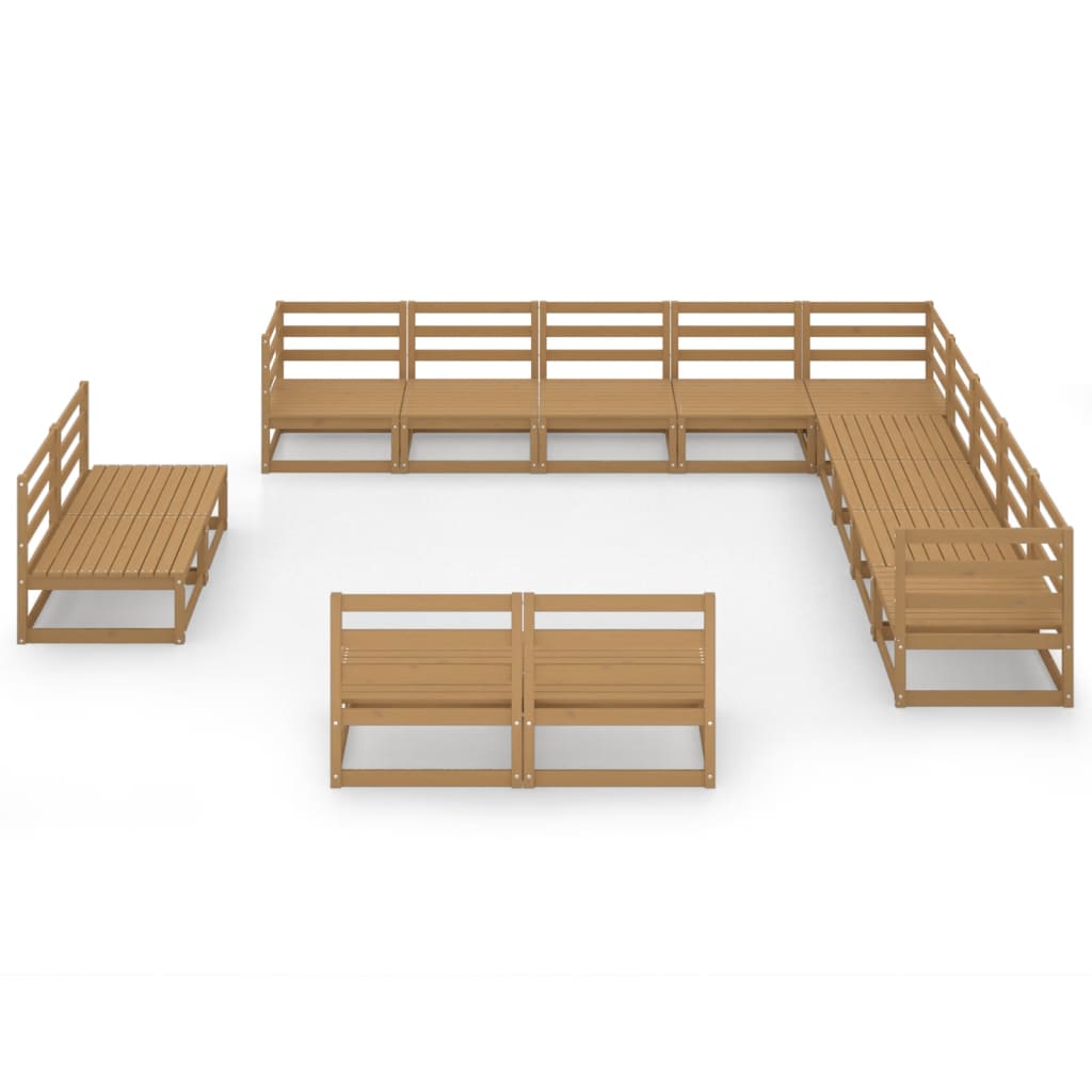 

vidaXL 13-delige Loungeset massief grenenhout honingbruin