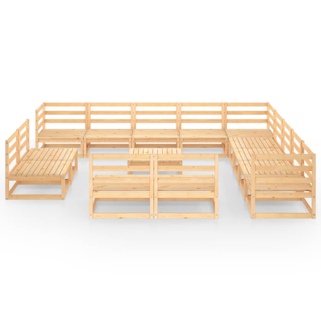 vidaXL Set mobilier de grădină, 14 piese, lemn masiv de pin
