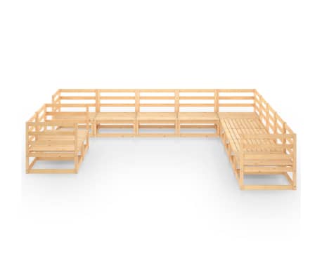 vidaXL Set mobilier de grădină, 11 piese, lemn masiv de pin