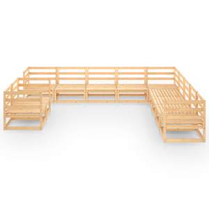 vidaXL Set mobilier de grădină, 11 piese, lemn masiv de pin