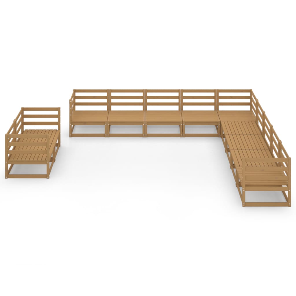 

vidaXL 11-delige Loungeset massief grenenhout honingbruin