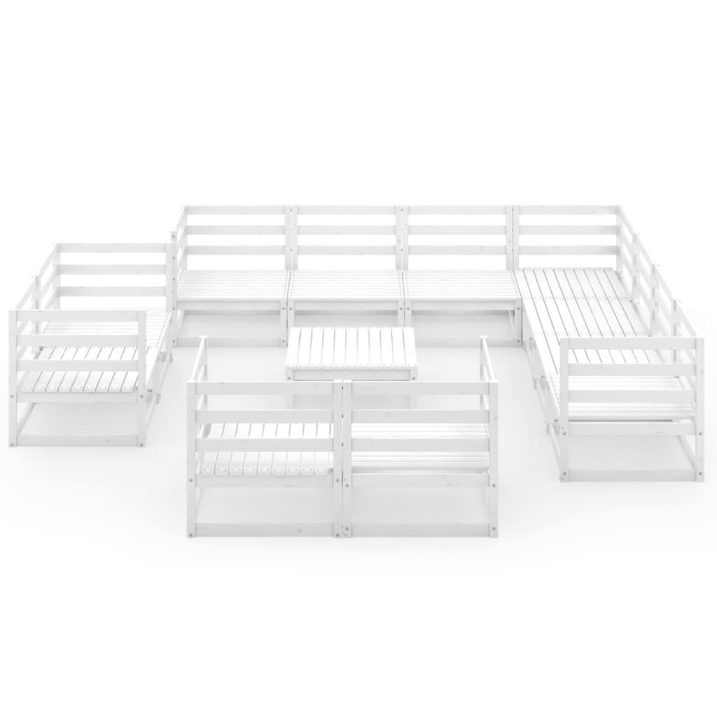 

vidaXL 12-delige Loungeset massief grenenhout wit