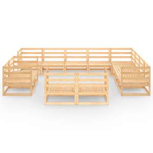 vidaXL Sodo poilsio baldų komplektas, 12 dalių, pu&scaron;ies masyvas