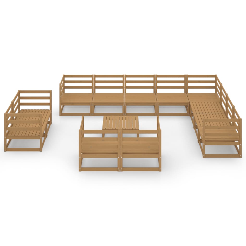 

vidaXL 13-delige Loungeset massief grenenhout honingbruin