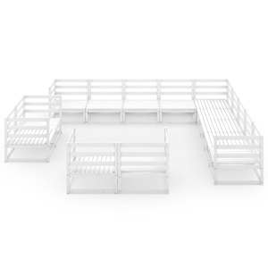 vidaXL Sodo poilsio baldų komplektas, 13 dalių, pu&scaron;ies masyvas