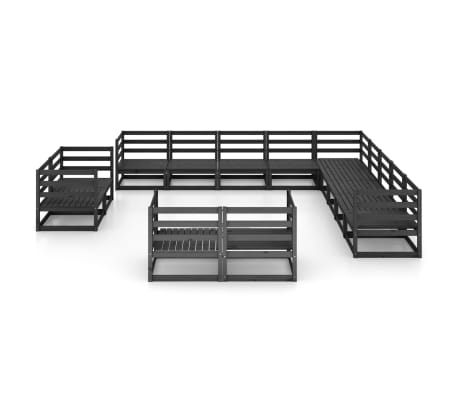 vidaXL Sodo poilsio baldų komplektas, 13 dalių, pu&scaron;ies masyvas