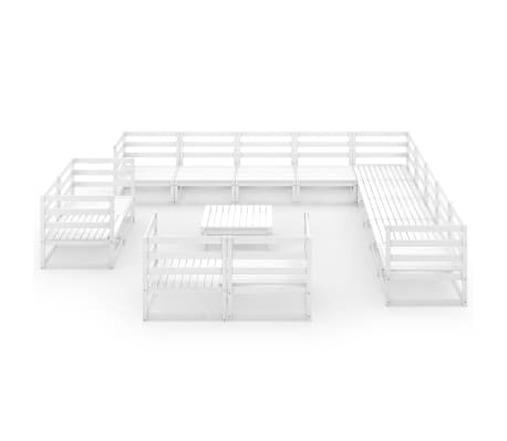 vidaXL Sodo poilsio baldų komplektas, 14 dalių, pu&scaron;ies masyvas