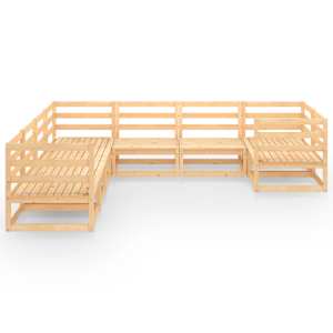 vidaXL Salon de jardin 8 pcs bois de pin massif