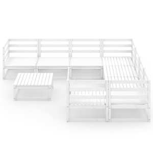 vidaXL Sodo poilsio baldų komplektas, 9 dalių, pu&scaron;ies medienos masyvas