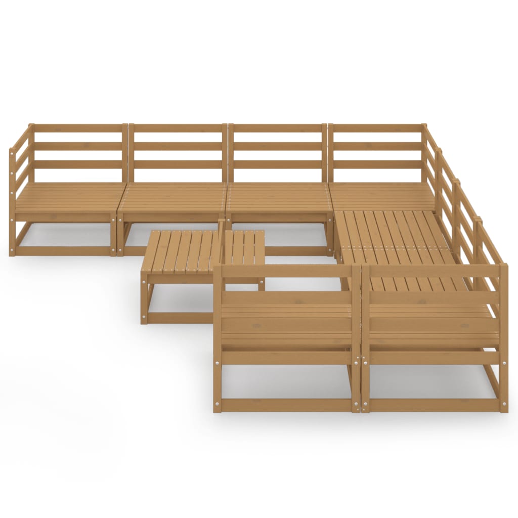 vidaXL 9-delige Loungeset massief grenenhout afbeelding