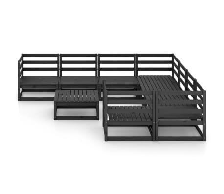 vidaXL Sodo poilsio baldų komplektas, 9 dalių, pu&scaron;ies medienos masyvas