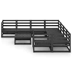 vidaXL Sodo poilsio baldų komplektas, 9 dalių, pu&scaron;ies medienos masyvas