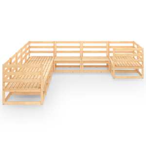 vidaXL 9 r&eacute;szes t&ouml;m&ouml;r fenyőfa kerti &uuml;lőgarnit&uacute;ra