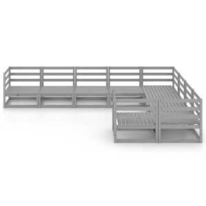 vidaXL Sodo poilsio baldų komplektas, 9 dalių, pu&scaron;ies medienos masyvas