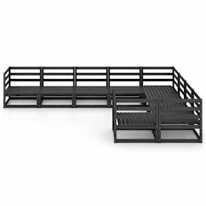 vidaXL Sodo poilsio baldų komplektas, 9 dalių, pu&scaron;ies medienos masyvas