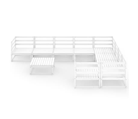 vidaXL Sodo poilsio baldų komplektas, 10 dalių, pu&scaron;ies masyvas