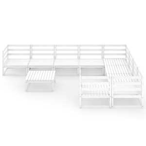 vidaXL Sodo poilsio baldų komplektas, 10 dalių, pu&scaron;ies masyvas