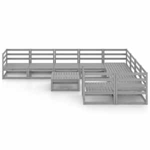 vidaXL Sodo poilsio baldų komplektas, 10 dalių, pu&scaron;ies masyvas