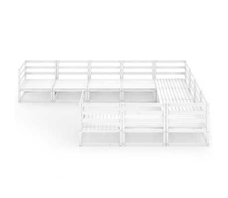 vidaXL Sodo poilsio baldų komplektas, 10 dalių, pu&scaron;ies masyvas