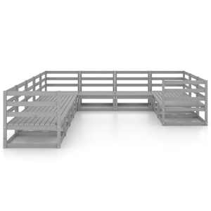 vidaXL Sodo poilsio baldų komplektas, 10 dalių, pu&scaron;ies masyvas