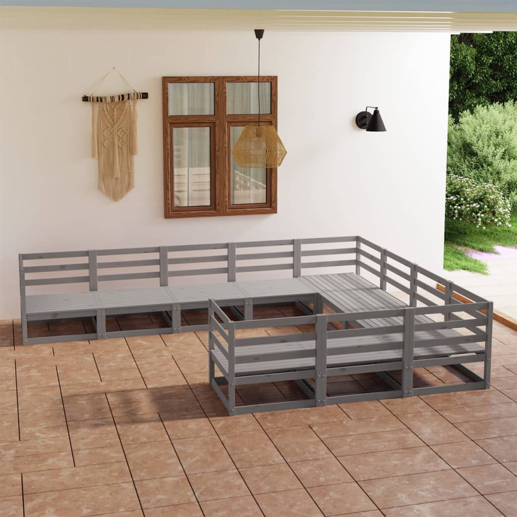 vidaXL Set mobilier de grădină, 10 piese, lemn masiv de pin vidaXL imagine model 2022