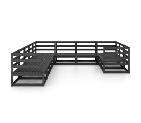 vidaXL Sodo poilsio baldų komplektas, 10 dalių, pu&scaron;ies masyvas