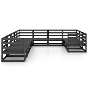 vidaXL Sodo poilsio baldų komplektas, 10 dalių, pu&scaron;ies masyvas