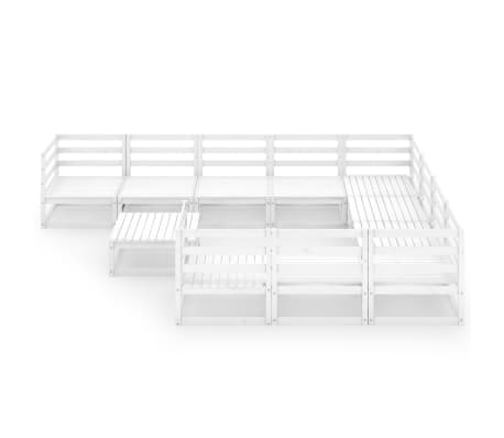 vidaXL Sodo poilsio baldų komplektas, 11 dalių, pu&scaron;ies masyvas