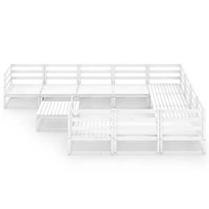 vidaXL Sodo poilsio baldų komplektas, 11 dalių, pu&scaron;ies masyvas