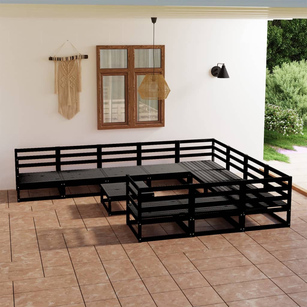 vidaXL 11-tlg. Garten-Lounge-Set Massivholz Kiefer